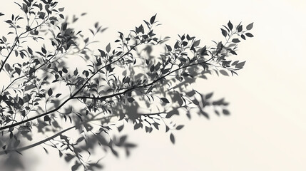 Realistic tree branches shadow blur isolate on transparent backgrounds 3d render. Shadowfern. Illustration