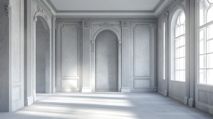 Obraz premium Elegant Empty Room with Classic Architectural Details