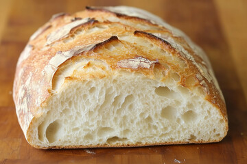 Freshly baked loaf of sourdough bread