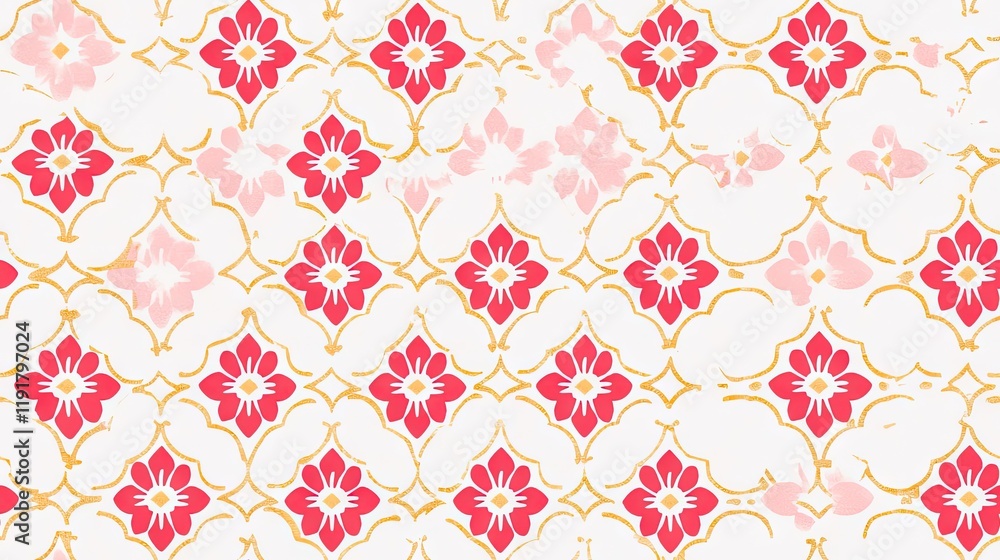 Canvas Prints pink and red floral pattern background texture