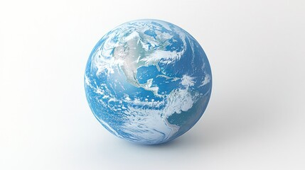 Fototapeta premium Earth globe, 3D render, white background, environmental concept