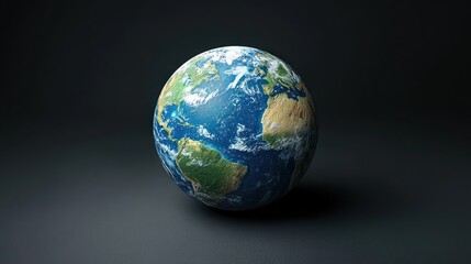 Earth globe, dark background, environmental concept, 3D render, sustainability
