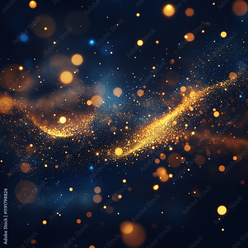 Poster dynamic light particles in a cosmic background abstract art digital creation space environment close