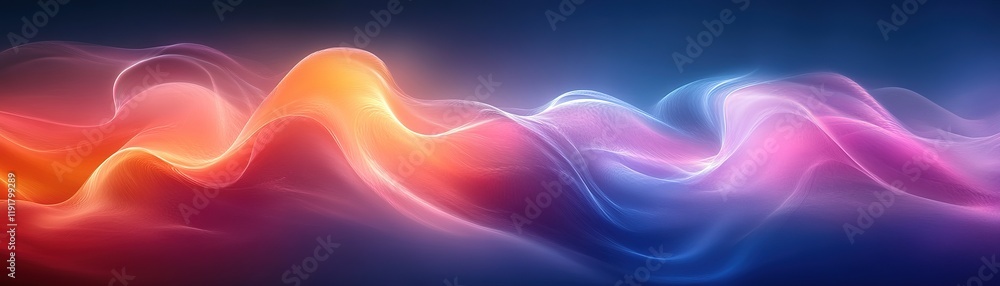 Poster dynamic color waves flowing in abstract design digital art vibrant atmosphere creative perspective v