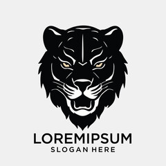 puma head .black tiger vector logo