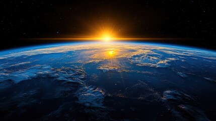 Fototapeta premium Earthrise sunrise space cosmos planet background