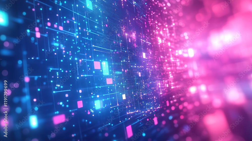 Fototapete Dynamic data visualization digital realm abstract graphics cyber environment futuristic viewpoint technology concept