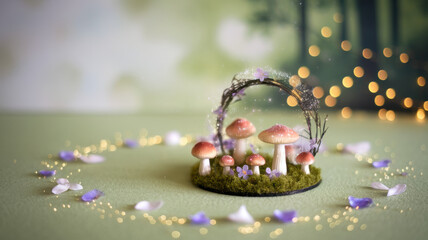 Enchanted Mushroom Fairy Garden Magical Fantasy Scene Fairy Tale Setting Mystical Forest Fantasy