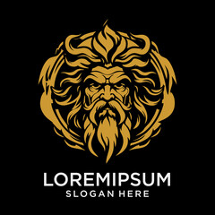 Zeus Thunderbolt Esport gaming mascot logo template Vector.