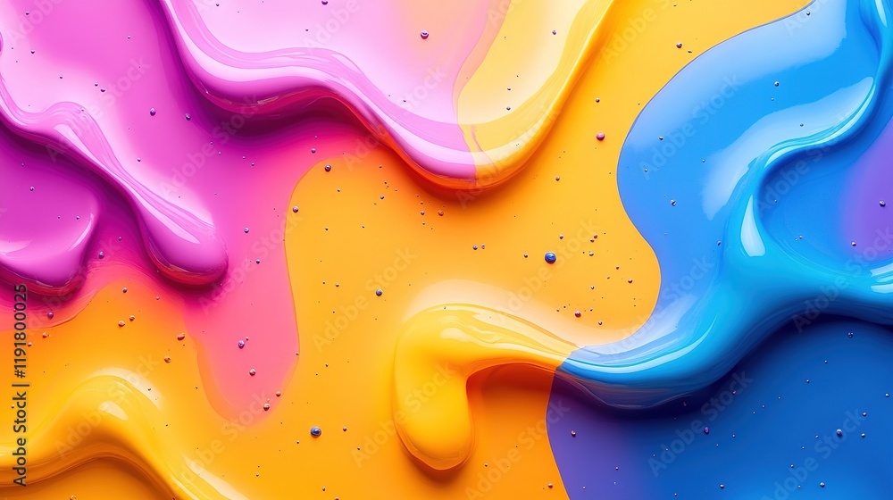 Poster colorful liquid art flowing in abstract patterns studio setting digital artwork vibrant environment 