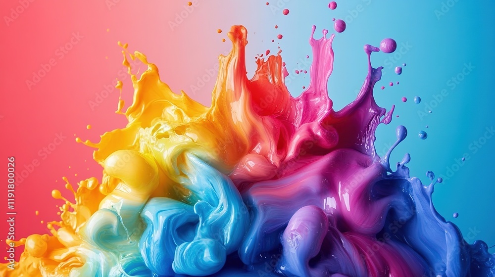 Poster vibrant paint splash action creative studio colorful art dynamic environment close-up view artistic 