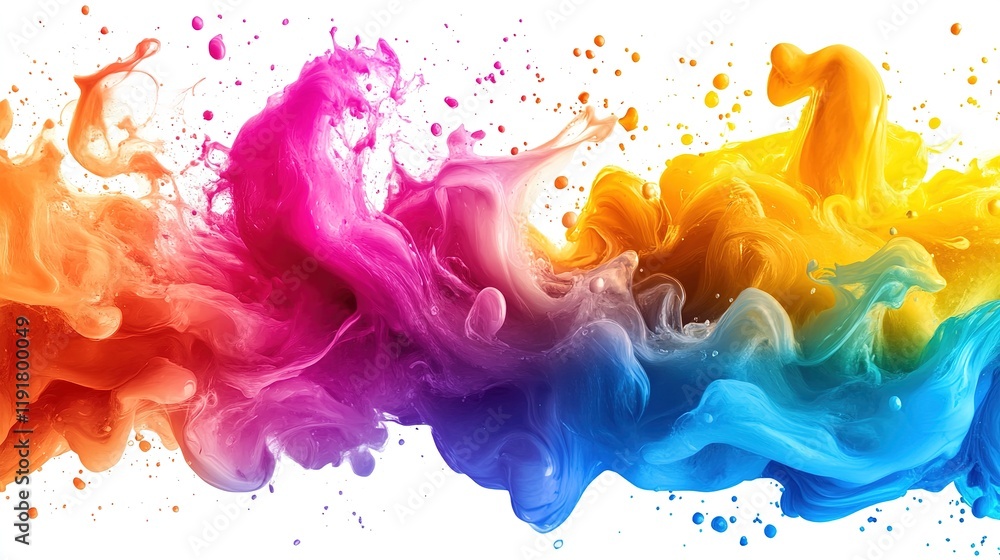 Poster vibrant color explosion art digital creation abstract design creative environment close-up view colo
