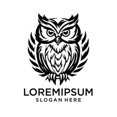 owl head vector illustration for icons, symbols and logos. owl luxury logo