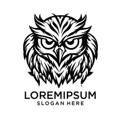 owl head vector illustration for icons, symbols and logos. owl luxury logo