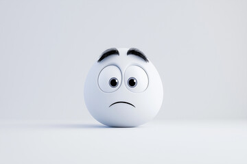 Fototapeta premium Floating expressive cartoon face