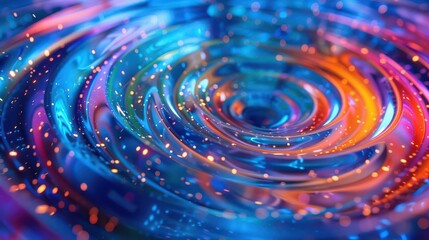 A vibrant abstract swirl of colors and lights, suggesting movement and energy.