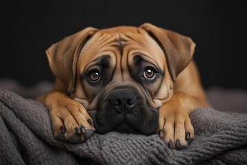 Obraz premium Bullmastiff dog isolated on black background