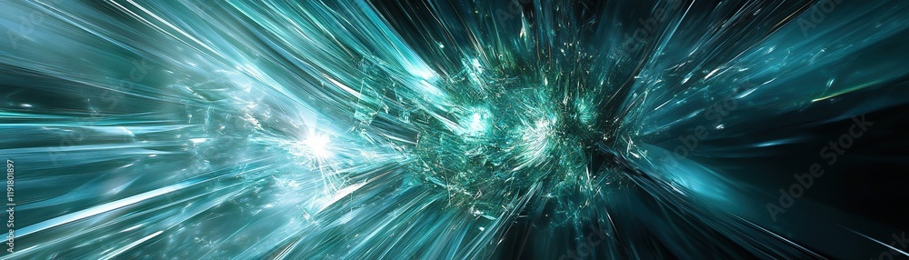 Poster dynamic energy burst abstract digital space visual art high-tech environment close-up view futuristi