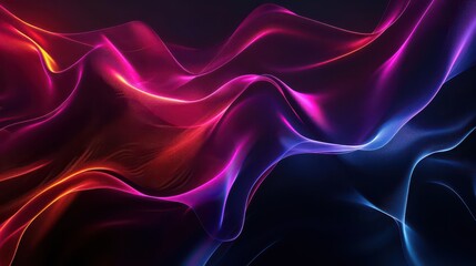 Obraz premium A vibrant abstract design featuring flowing waves of color in shades of pink, purple, and blue.
