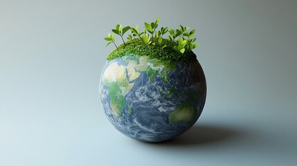 Environmental awareness growing green on earth nature conceptual artistic