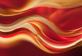 Prosperity Wave Design in Red and Gold
