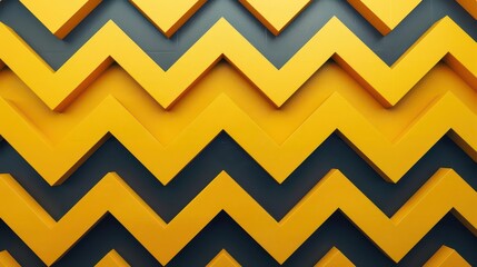 A vibrant pattern of yellow zigzag shapes on a dark background, creating a dynamic visual effect.