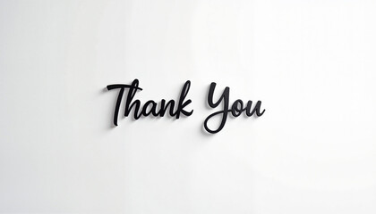 Thank you written in stylish script on a white background