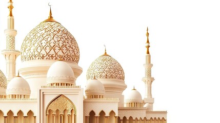 Obraz premium Grand Mosque Domes, Islamic Architecture, UAE, Religious Site