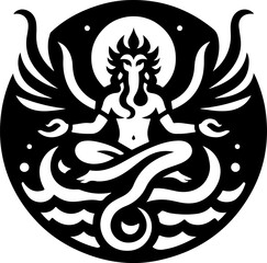 vector illustration design icon logo symbol detail ornament Javanese wayang god goddess sacred ethnic classic vintage traditional.eps