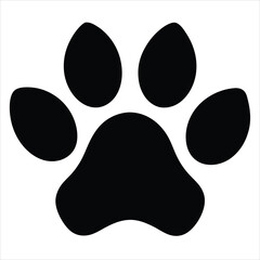 paw print vector on white background