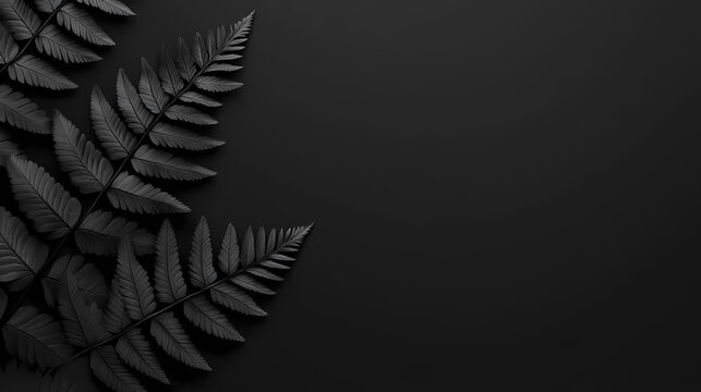 A minimalist black background, ideal for showcasing products or artwork, emphasizing simplicity and elegance. Shadowfern. Illustration