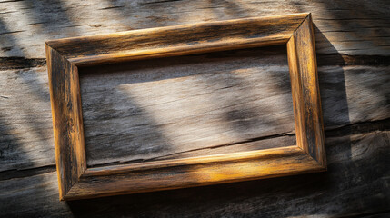 Fototapeta premium photo frame mockup on old wooden background