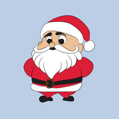 Merry Christmas font with Santa Claus 