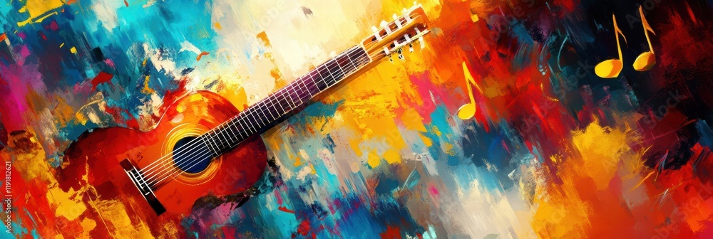 Aufkleber musical instruments create vibrant expressions of creativity and energy in an artistic setting. gene