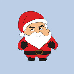 Merry Christmas font with Santa Claus 