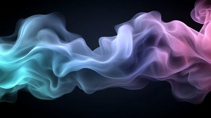 Dense vapor cloud, glowing abstract forms, 3D illustration