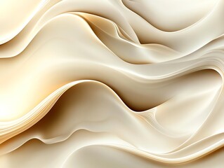 Obraz premium Ethereal smoke trails merging into a soft, cloudlike texture with golden highlights over a warm beige background, Abstract Smoke, Luxury ambiance