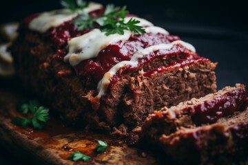 Close up of a meat loaf