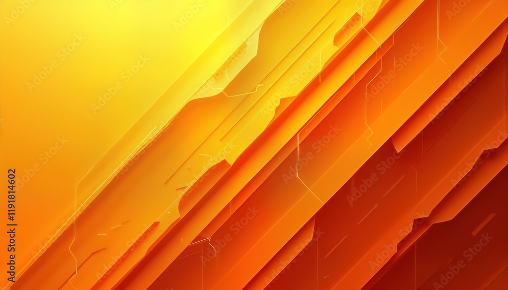 Aufkleber orange abstract geometric background features vibrant yellow gradients. angular design layers folded
