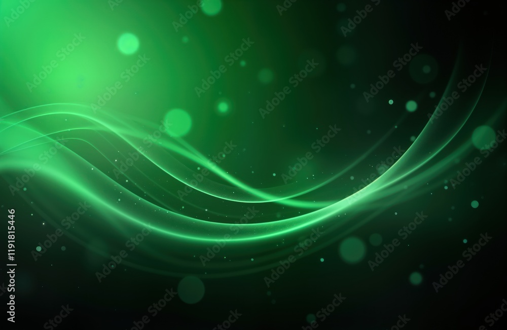 Aufkleber abstract emerald green background with soft smooth lines, bokeh effect. intense glow creates dynamic