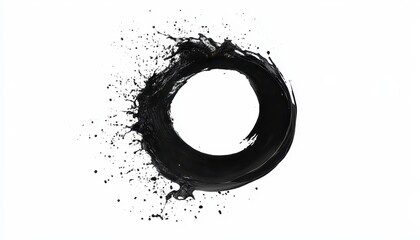 Black Liquid Circular Splash Abstract Art Design