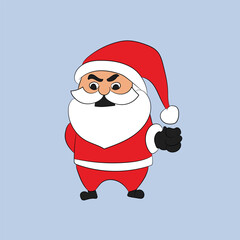 Merry Christmas font with Santa Claus 