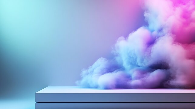 Minimalist vapor effects, soft glowing transitions, 3D illustration