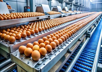 Macro Egg Factory: Industrial Food Production, Automated Egg Processing Line, Food Supply Chain, Modern Agriculture