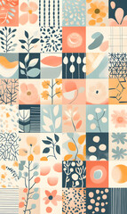 Creative 2D Doodle Floral Illustrations for wallpaper, card, tile