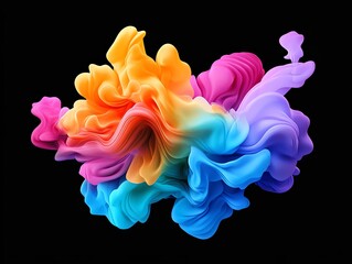 Fototapeta premium Smoke plumes, dynamic motion and vivid colors, 3D illustration