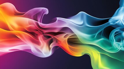 Fototapeta premium Smoky tendrils interacting with sharp-edged vintage patterns, glowing with vibrant gradient hues for a bold retro design