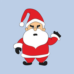 Merry Christmas font with Santa Claus 