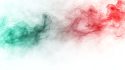 Soft pink and mint smoke merging into abstract cloud textures on a pale gray background, Smoke Design, Gentle aesthetic