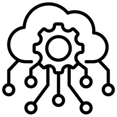 Cloud Computing Icon Lineal Syle